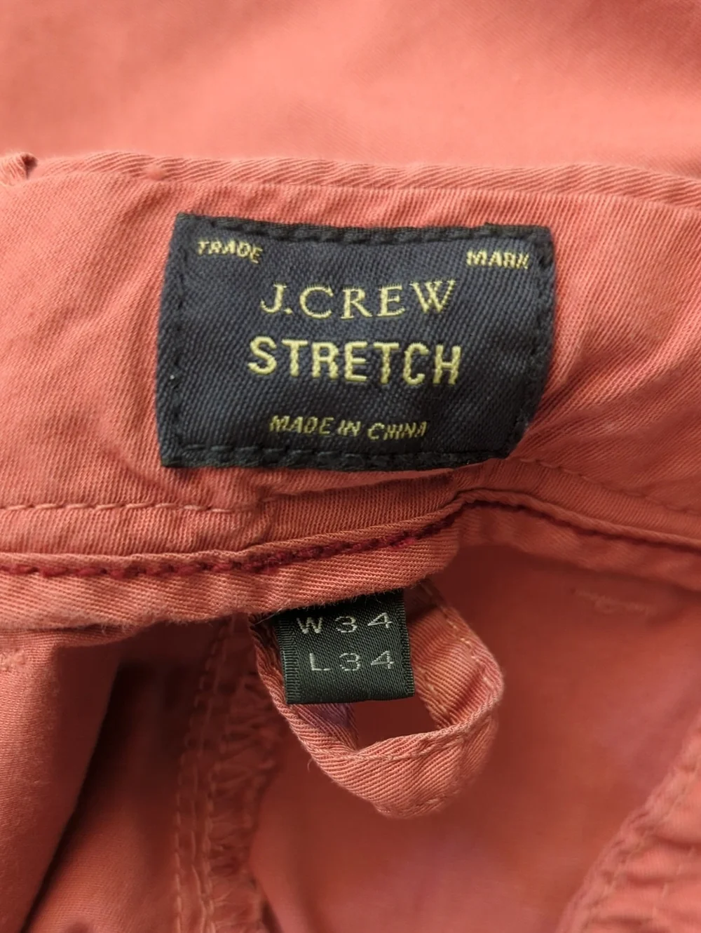 J. Crew 484 Slim Stretch Chino Pants in Old Red Size Size 34 x 30